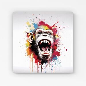 WRT Ltd Coloured Splashart Crazy Monkey Face Canvas - Extra Large 40" x 40" WRT Ltd Coloured Splashart Crazy Monkey Face Canvas - Extra Large 40" x 40"