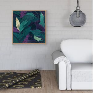 WRT Ltd Green Purple Tropical Leaves Framed Canvas - 40" x 40" - Black WRT Ltd Green Purple Tropical Leaves Framed Canvas - 40" x 40" - Black