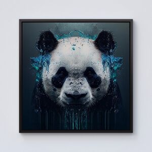 WRT Ltd Panda Face Splashart Dark Background Framed Canvas - 10" x 10" - Black WRT Ltd Panda Face Splashart Dark Background Framed Canvas - 10" x 10" - Black