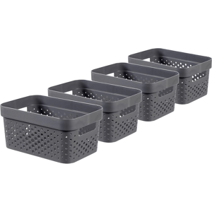 XS-Stock.com Ltd Curver Infinity Dots 4 Set Small Rectangular Storage Boxes Grey 4.5L XS-Stock.com Ltd Curver Infinity Dots 4 Set Small Rectangular Storage Boxes Grey 4.5L