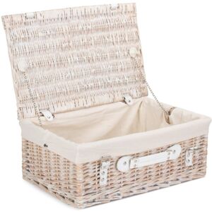 Red Hamper 45cm White Wash Empty Picnic Basket - White Red Hamper 45cm White Wash Empty Picnic Basket - White