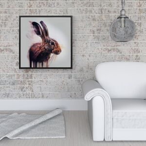 WRT Ltd Hare Face Splashart Framed Canvas - 16" x 16" - Black WRT Ltd Hare Face Splashart Framed Canvas - 16" x 16" - Black