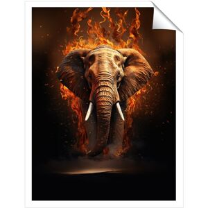 WRT Ltd Splashart Elephant and fire Art Prints - 8" x 10" - No frame WRT Ltd Splashart Elephant and fire Art Prints - 8" x 10" - No frame
