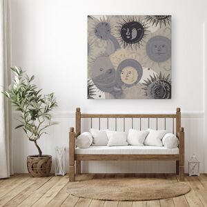 WRT Ltd Grey Black Abstract Moon and Sun Canvas - Medium 16" x 16" WRT Ltd Grey Black Abstract Moon and Sun Canvas - Medium 16" x 16"