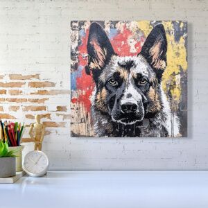 WRT Ltd Banksy Inspired German Shepherd Canvas - Medium 16" x 16" WRT Ltd Banksy Inspired German Shepherd Canvas - Medium 16" x 16"