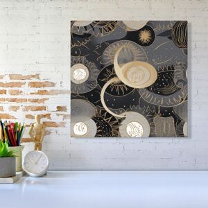 WRT Ltd Abstract Silver Gold Sun and Moon Canvas - Large 30" x 30" WRT Ltd Abstract Silver Gold Sun and Moon Canvas - Large 30" x 30"