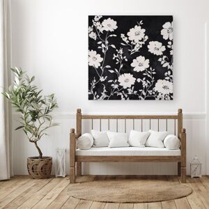 WRT Ltd Black And White Floral Silhouette Canvas - Large 30" x 30" WRT Ltd Black And White Floral Silhouette Canvas - Large 30" x 30"