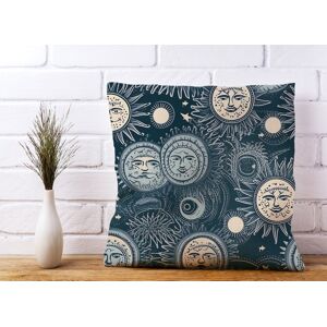 WRT Ltd Silver Blue Moon and Stars Cushions - 60cm x 60cm WRT Ltd Silver Blue Moon and Stars Cushions - 60cm x 60cm
