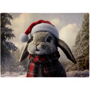 WRT Ltd Christmas Grey Rabbit Glass Chopping Board WRT Ltd Christmas Grey Rabbit Glass Chopping Board