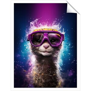 WRT Ltd Splashart Ferret Purple Art Prints - 8" x 10" - No frame WRT Ltd Splashart Ferret Purple Art Prints - 8" x 10" - No frame