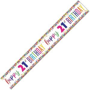 Why Not Shop UK Ltd Happy 21st Birthday Foil Banner Multi-Coloured Confetti 9 Foot Long Why Not Shop UK Ltd Happy 21st Birthday Foil Banner Multi-Coloured Confetti 9 Foot Long