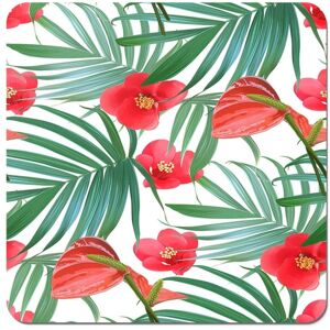 WRT Ltd Tropical Flowers And Palm Leaves Hawaiian Coasters WRT Ltd Tropical Flowers And Palm Leaves Hawaiian Coasters