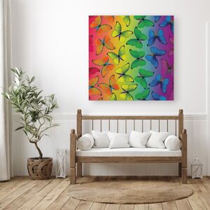 WRT Ltd Multicoloured Butterfly Pattern Canvas - Medium 16" x 16" WRT Ltd Multicoloured Butterfly Pattern Canvas - Medium 16" x 16"