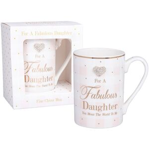 Why Not Shop UK Ltd Mad Dots Fabulous Daughter Boxed Gift Mug Striped With Diamante Heart Why Not Shop UK Ltd Mad Dots Fabulous Daughter Boxed Gift Mug Striped With Diamante Heart