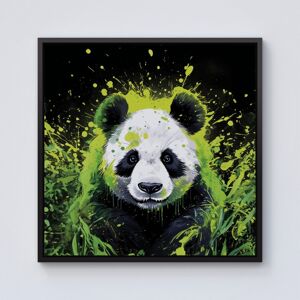 WRT Ltd Green Splashart Panda Face Framed Canvas - 10" x 10" - Black WRT Ltd Green Splashart Panda Face Framed Canvas - 10" x 10" - Black