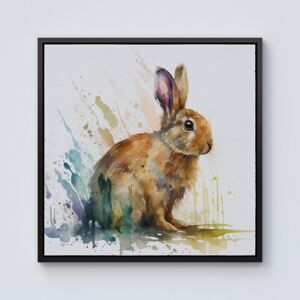 WRT Ltd Rabbit Splash Watercolour Framed Canvas - 10" x 10" - Black WRT Ltd Rabbit Splash Watercolour Framed Canvas - 10" x 10" - Black