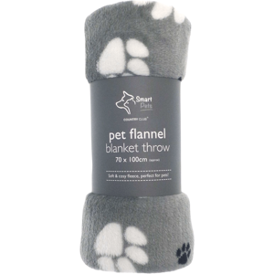 XS-Stock.com Ltd Grey Pet Flannel Blanket Throw Paw Prints Dog Cat 70x100cm XS-Stock.com Ltd Grey Pet Flannel Blanket Throw Paw Prints Dog Cat 70x100cm
