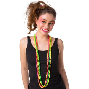 Why Not Shop UK Ltd Womens 80's Neon Bead Necklaces 4 Piece Set Pink Orange Green And Yellow Why Not Shop UK Ltd Womens 80's Neon Bead Necklaces 4 Piece Set Pink Orange Green And Yellow
