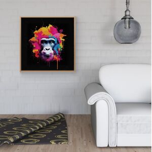 WRT Ltd Multi Coloured Monkey Face Framed Canvas - 40" x 40" - Pine WRT Ltd Multi Coloured Monkey Face Framed Canvas - 40" x 40" - Pine