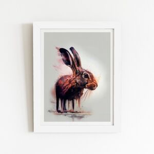 WRT Ltd Hare Face Splashart Art Prints - 16" x 24" - Black frame WRT Ltd Hare Face Splashart Art Prints - 16" x 24" - Black frame
