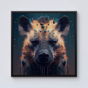 WRT Ltd Hyena Face Splashart Dark Background Framed Canvas - 10" x 10" - Black WRT Ltd Hyena Face Splashart Dark Background Framed Canvas - 10" x 10" - Black