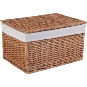 Red Hamper Light Steamed Cotton Lined Wicker Storage Basket - Large Red Hamper Light Steamed Cotton Lined Wicker Storage Basket - Large