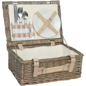 Red Hamper 35cm 2 Person Fitted Wicker Picnic Basket Red Hamper 35cm 2 Person Fitted Wicker Picnic Basket