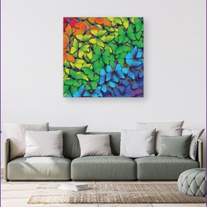 WRT Ltd Multicoloured Butterflies Canvas - Small 10" x 10" WRT Ltd Multicoloured Butterflies Canvas - Small 10" x 10"