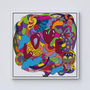 WRT Ltd Motley Doodling Love Framed Canvas - 10" x 10" - White WRT Ltd Motley Doodling Love Framed Canvas - 10" x 10" - White