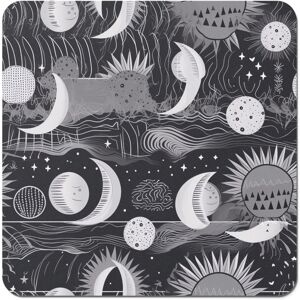 WRT Ltd Abstract Black White Moon and Sun Coasters WRT Ltd Abstract Black White Moon and Sun Coasters