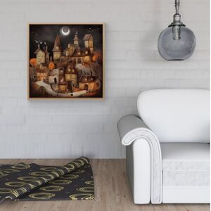 WRT Ltd Spooky Halloween Village Framed Canvas - 40" x 40" - White WRT Ltd Spooky Halloween Village Framed Canvas - 40" x 40" - White