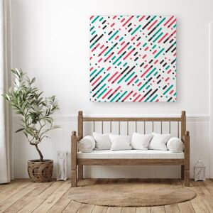 WRT Ltd Overlapping Coloured Diagonal Lines Canvas - Medium 16" x 16" WRT Ltd Overlapping Coloured Diagonal Lines Canvas - Medium 16" x 16"