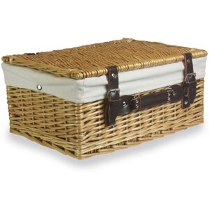 Red Hamper Wicker Buff Picnic Basket - White Red Hamper Wicker Buff Picnic Basket - White