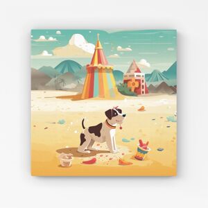 WRT Ltd Doggy On A Beach Holiday Canvas - Extra Large 40" x 40" WRT Ltd Doggy On A Beach Holiday Canvas - Extra Large 40" x 40"