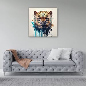 WRT Ltd Leapoard Face Splashart On Light Background Canvas - Small 10" x 10" WRT Ltd Leapoard Face Splashart On Light Background Canvas - Small 10" x 10"