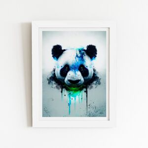 WRT Ltd Panda Face Splashart Light Background Art Prints - 8" x 10" - White frame WRT Ltd Panda Face Splashart Light Background Art Prints - 8" x 10" - White frame
