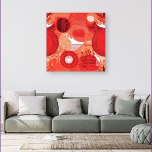 WRT Ltd Abstract Red Sun pattern Canvas - Small 10" x 10" WRT Ltd Abstract Red Sun pattern Canvas - Small 10" x 10"