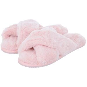 XS-Stock.com Ltd Womens Trixie Mule Slippers Crossover Sliders Soft Faux Fur - Baby Pink - UK 6 XS-Stock.com Ltd Womens Trixie Mule Slippers Crossover Sliders Soft Faux Fur - Baby Pink - UK 6