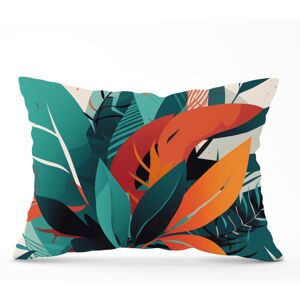 WRT Ltd Green Orange Tropical Leaves Cushions - 33cm x 48cm WRT Ltd Green Orange Tropical Leaves Cushions - 33cm x 48cm