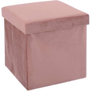 XS-Stock.com Ltd Hodge & Hodge Velvet Effect Storage Ottoman With Lid - Dusky Pink XS-Stock.com Ltd Hodge & Hodge Velvet Effect Storage Ottoman With Lid - Dusky Pink