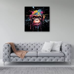 WRT Ltd Multi Coloured Monkey Face Splashart Canvas - Small 10" x 10" WRT Ltd Multi Coloured Monkey Face Splashart Canvas - Small 10" x 10"