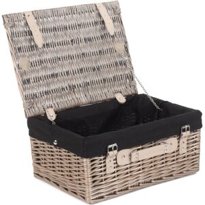 Red Hamper 41cm Antique Wash Wicker Picnic Basket with Cotton Lining - Black Red Hamper 41cm Antique Wash Wicker Picnic Basket with Cotton Lining - Black
