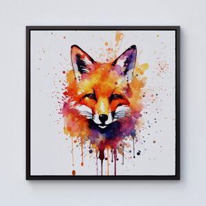 WRT Ltd Watercolour Splashart Fox Face Framed Canvas - 10" x 10" - Black WRT Ltd Watercolour Splashart Fox Face Framed Canvas - 10" x 10" - Black
