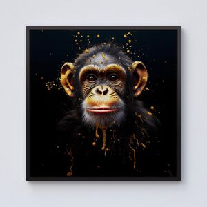 WRT Ltd Splashart Cheeky Chimp Face Framed Canvas - 10" x 10" - Black WRT Ltd Splashart Cheeky Chimp Face Framed Canvas - 10" x 10" - Black