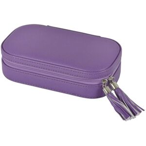 XS-Stock.com Ltd Travel Jewellery Case With Mirror Zip Faux Leather Box - Purple XS-Stock.com Ltd Travel Jewellery Case With Mirror Zip Faux Leather Box - Purple