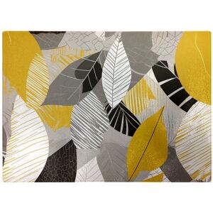 WRT Ltd Grey Yellow Autumn Leaves Glass Chopping Board WRT Ltd Grey Yellow Autumn Leaves Glass Chopping Board
