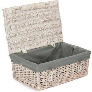 Red Hamper 35cm Empty Wicker Whitewash Picnic Basket - Grey Red Hamper 35cm Empty Wicker Whitewash Picnic Basket - Grey