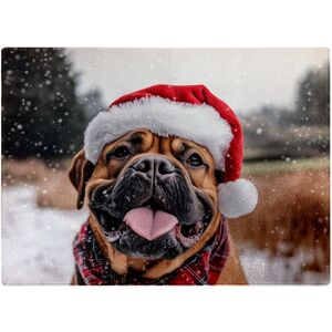 WRT Ltd Snowy Christmas Bullmastiff Glass Chopping Board WRT Ltd Snowy Christmas Bullmastiff Glass Chopping Board