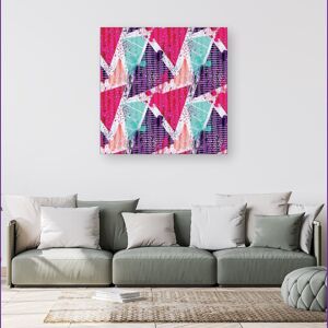 WRT Ltd Shabby Geometric Pattern Canvas - Small 10" x 10" WRT Ltd Shabby Geometric Pattern Canvas - Small 10" x 10"