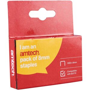 XS-Stock.com Ltd Amtech 1000Pc 8mm Staples XS-Stock.com Ltd Amtech 1000Pc 8mm Staples